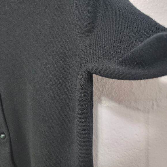 Cielo Black Cardigan 1x Minimalist Green Button Viscose Sweater 536 - Picture 8 of 12